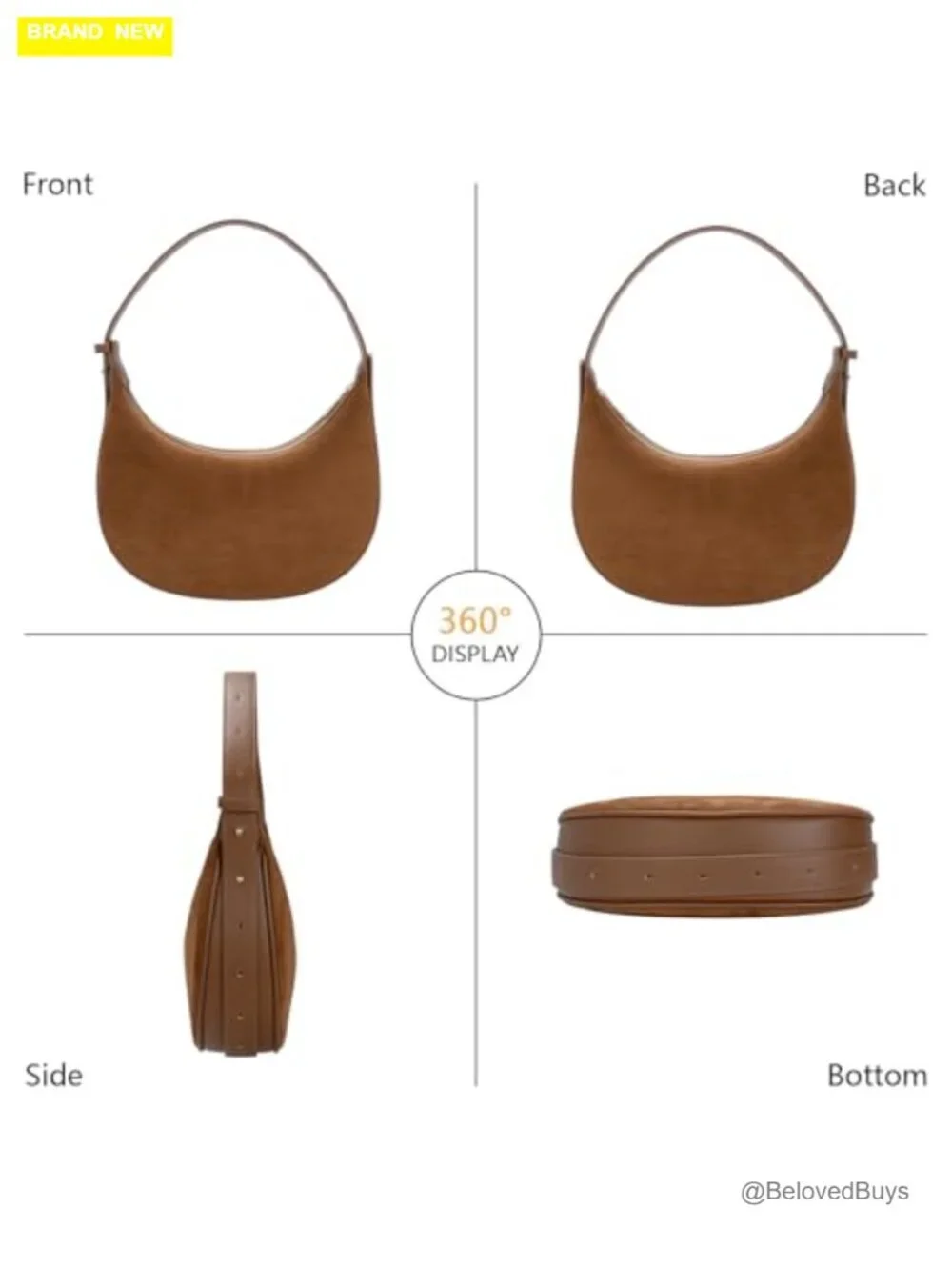 Suede Crossbody Bag Crescent Shoulder Hobo Handbag Vintage Tote with Adjustable